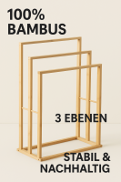 hausleben Handtuchhalter Bambus 3 Stangen