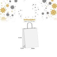 24er Pack Geschenktüten aus Kraftpapier – 2 Designs, je 12 Stück, Groß (26,6x12,7x31,7 cm)
