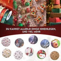 24 Geschenktüten Kraftpapier – 2 Designs, Groß 26,6x12,7x31,7 cm