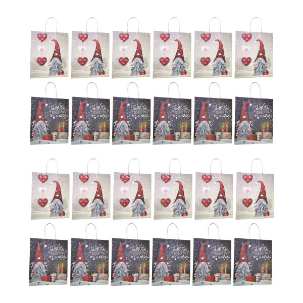 24er Set Große Geschenktaschen aus Kraftpapier