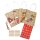 24 Geschenktüten aus Kraftpapier für Adventskalender – inkl. Sticker 1-24, 3m Paketschnur, 24 Holzklammern (35x7mm)