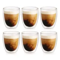 6er Set Doppelwandige Latte Macchiato Thermogläser...