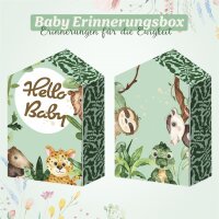 Baby Erinnerungsbox Schatztruhe Erinnerungen mit 10 Fächern,Erinnerungen Meilenstein Box (Grün)