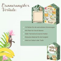 Baby Erinnerungsbox Schatztruhe Erinnerungen mit 10 Fächern,Erinnerungen Meilenstein Box (Grün)