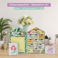 Baby Erinnerungsbox Schatztruhe Erinnerungen mit 10 Fächern,Erinnerungen Meilenstein Box (Lila-Tasche)