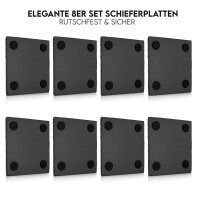 hausleben 8 Stück Schiefer-Getränkeuntersetzer, Quadratisch - 10x10 cm