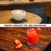hausleben 8 Stück Schiefer-Getränkeuntersetzer, Quadratisch - 10x10 cm