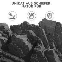 hausleben 8 Stück Schiefer-Getränkeuntersetzer, Quadratisch - 10x10 cm