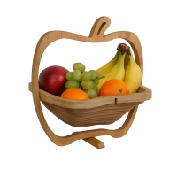 hausleben Obstkorb aus Bambus 3-in-1 Faltkorb –...