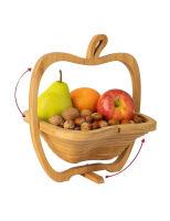 hausleben Obstkorb aus Bambus 3-in-1 Faltkorb – Obstschale, Gemüseschale & Topfuntersetzer