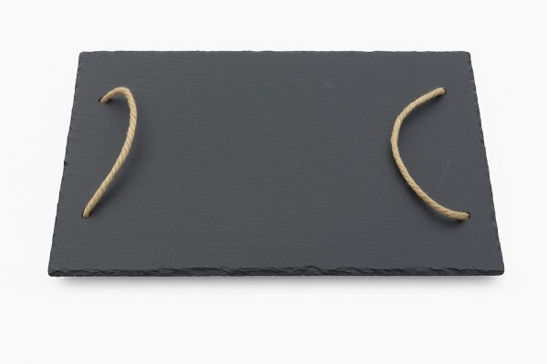 hausleben Schiefertablett mit Hanfgriffen 46 x 30,5 cm