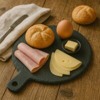 hausleben 2 Stück Schieferplatte rund mit Griff...
