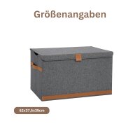 hausleben Faltbare Aufbewahrungsbox mit Deckel & Griff (Grau)