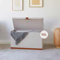 hausleben Faltbare Aufbewahrungsbox mit Deckel & Griff (Creme)