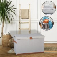 hausleben Faltbare Aufbewahrungsbox mit Deckel & Griff (Creme)