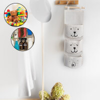 hausleben - Wandorganizer mit 3 Taschen aus Stoff mit...