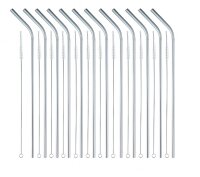 hausleben 24-teiliges Edelstahl Trinkhalm Set – 12...