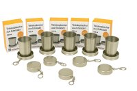 hausleben 5er Set - Teleskopbecher 140ml aus Edelstahl...