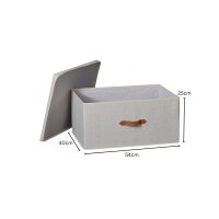 hausleben Faltbox mit Deckel 54x40x25cm – Aufbewahrungsbox Leinen