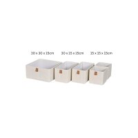 hausleben 5er Set Aufbewahrungsboxen Stoff (Creme/Nature)