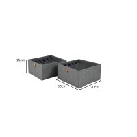 hausleben Organizer Box 2er Set – 6 Fächer je Box (Grau)