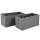 hausleben® 2er Set Aufbewahrungsbox mit 6 Fächern – 30x15x15cm (Grau)