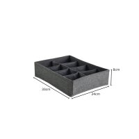 hausleben® Schubladen Organizer Box 33x24x8 cm – 8 Fächer (Grau)
