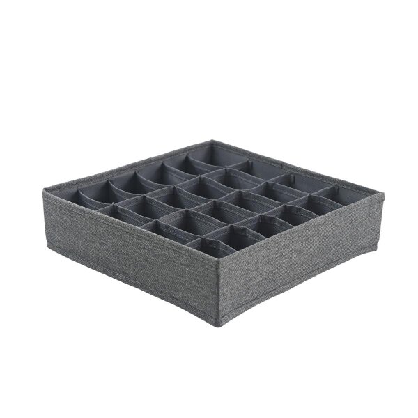 hausleben® Schubladen Organizer Box 30x30x8 cm – 24 Fächer (Grau)