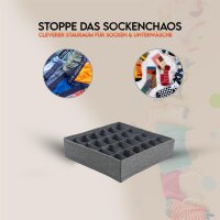hausleben® Schubladen Organizer Box 30x30x8 cm – 24 Fächer (Grau)