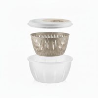 Salatschleuder 4,5 Lt - Beige – Salatspinner mit...