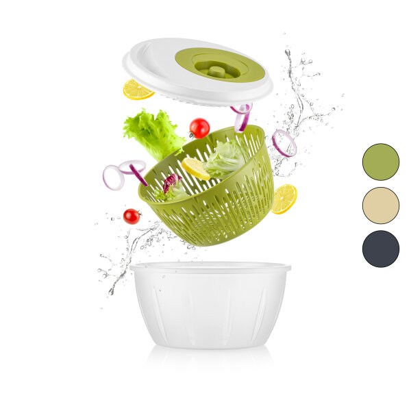 Salatschleuder 4,5 Lt - Blau – Salatspinner mit Deckel