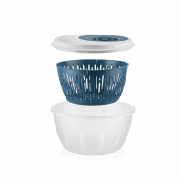 Salatschleuder 4,5 Lt - Blau – Salatspinner mit Deckel