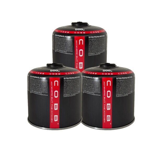 3 Stück Gaskartusche 500g Butan Gas Schraubkartusche mit Schraubventil