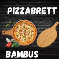 hausleben Pizzateller 33cm holz 4er Set Pizzabrett groß mit Griff
