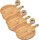 hausleben Pizzateller 33cm holz 6er Set Pizzabrett groß mit Griff