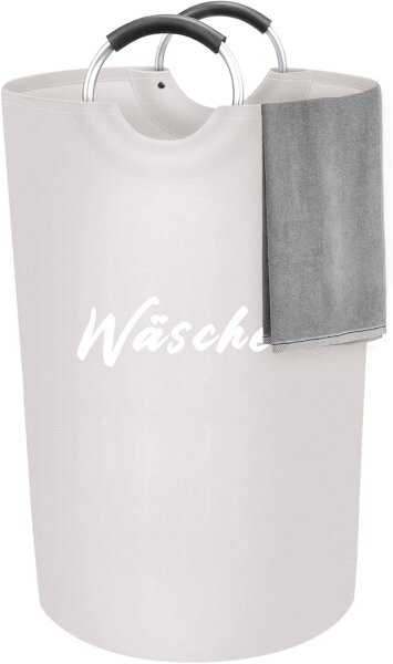 hausleben Großer 90 L wäschesammler mit Aluminiumgriffen