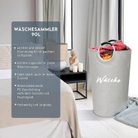 hausleben Großer 90 L wäschesammler mit Aluminiumgriffen