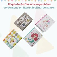 Baby Erinnerungsbox Schatztruhe Erinnerungen mit 10 Fächern,Erinnerungen Meilenstein Box (Hellblau-Tasche)