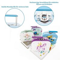 Baby Erinnerungsbox Schatztruhe Erinnerungen mit 10 Fächern,Erinnerungen Meilenstein Box (Hellblau-Tasche)