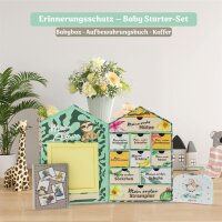 Baby Erinnerungsbox Schatztruhe Erinnerungen mit 10 Fächern,Erinnerungen Meilenstein Box (Weiße Tasche)
