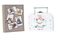 Baby Erinnerungsbox Schatztruhe Erinnerungen mit 10 Fächern,Erinnerungen Meilenstein Box (Weiße Tasche)