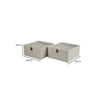 hausleben Organizer Box 2er Set – 6 Fächer je Box (creme/Nature)
