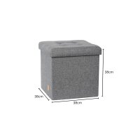 hausleben Sitzwürfel mit Stauraum (grau)