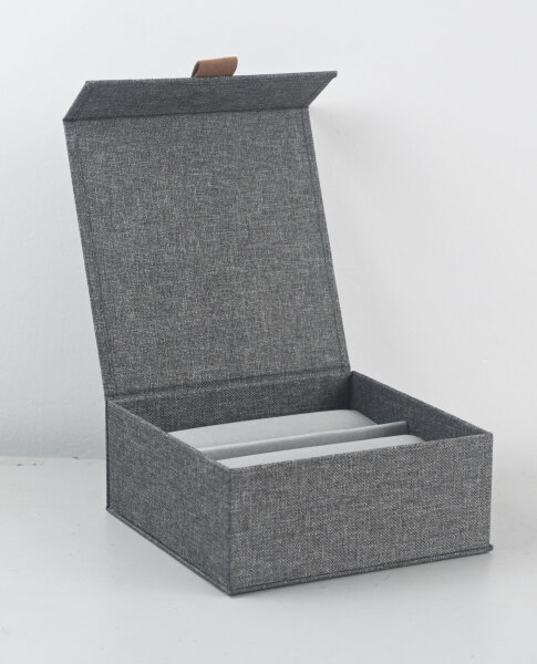 hausleben® Uhrenschatulle – Faltbare Uhrenbox für 6 Uhren (Grau)