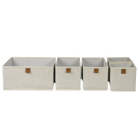 hausleben 5er Set Aufbewahrungsboxen Stoff (Creme/Nature)