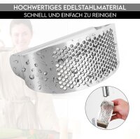 hausleben Edelstahl Knoblauchpresse | Ergonomischer Griff für einfaches Auspressen