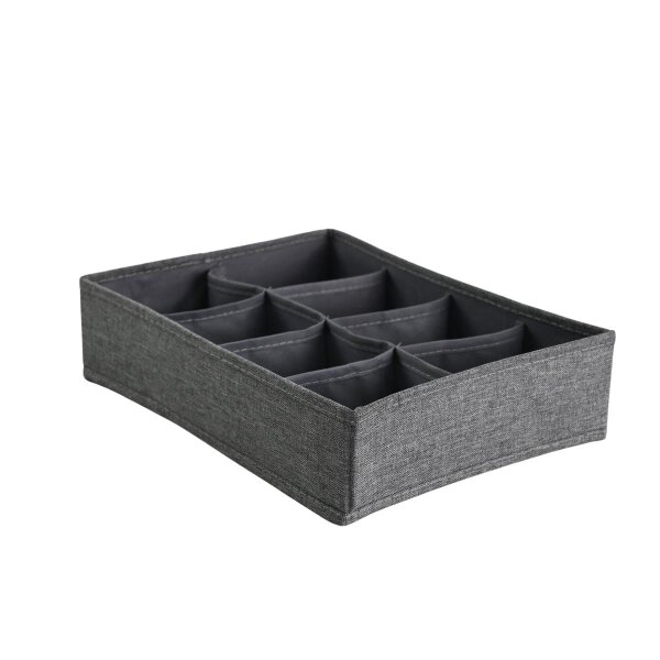 hausleben® Schubladen Organizer Box 33x24x8 cm – 8 Fächer (Grau)