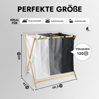 hausleben Wäschekorb, Wäschesammler aus Bambus...