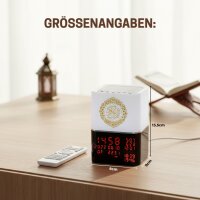 Hausleben Azan & Koran Uhr – 29 Rezitatoren, 16 Sprachen, RGB Licht