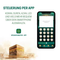 Hausleben Azan & Koran Uhr – 29 Rezitatoren, 16 Sprachen, RGB Licht